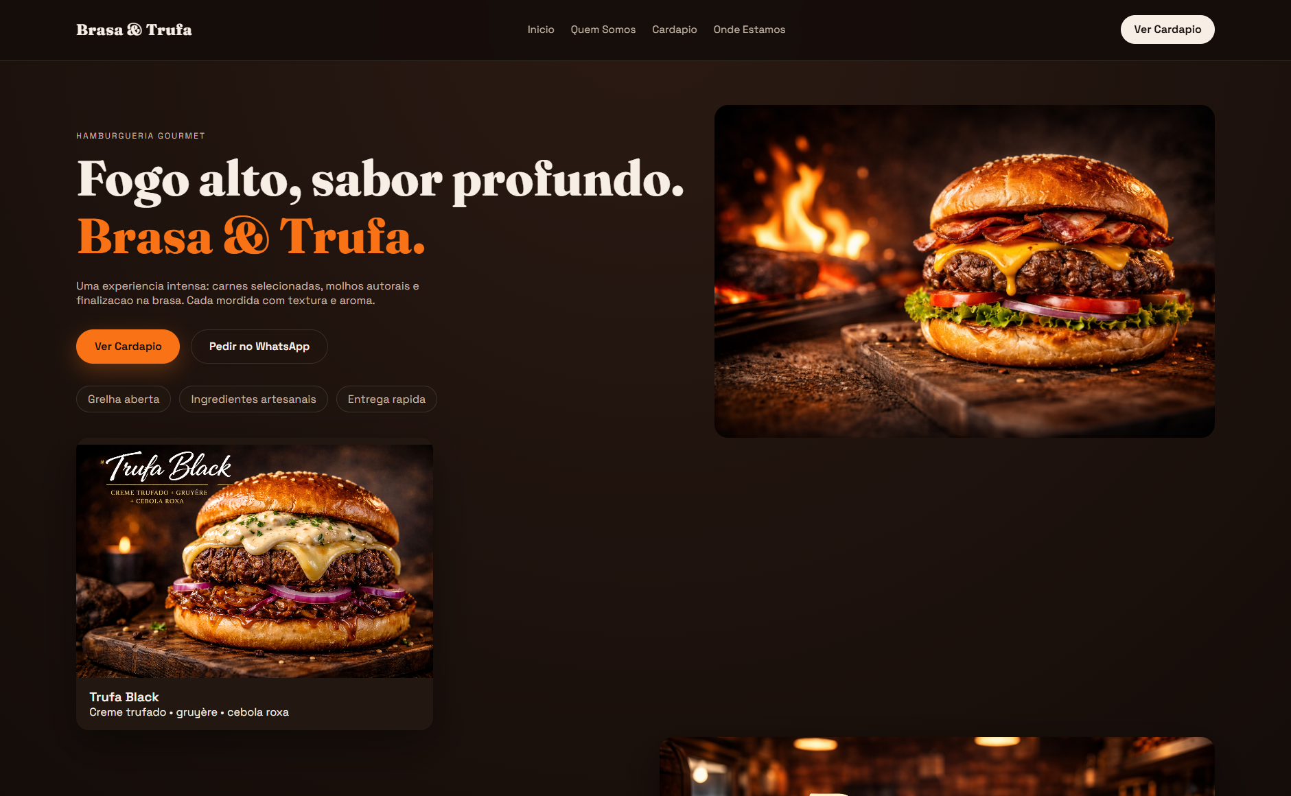 Capa do case Hamburgueria OnePage